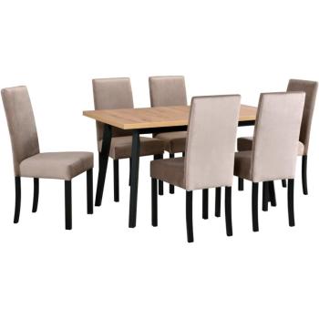 Stół OSLO 5 artisan laminat + krzesła RAMONE 2 (6szt.) artisan / 27B 