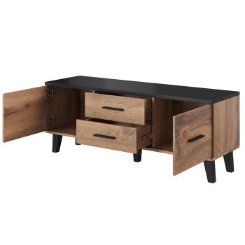 Komoda RTV ROCKY 140 dąb wotan / czarny