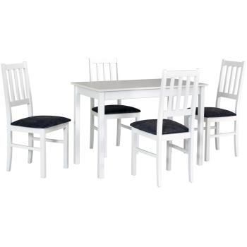 Stół MAX 2 biały laminat + krzesła BOS 4 (4szt.) biały / 24B