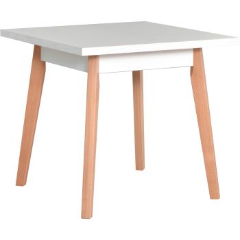 Stół OSLO 1 80x80 biały laminat / buk naturalny