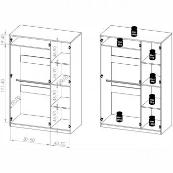 Wymiary: Szafa 3D FOGGIA BO06