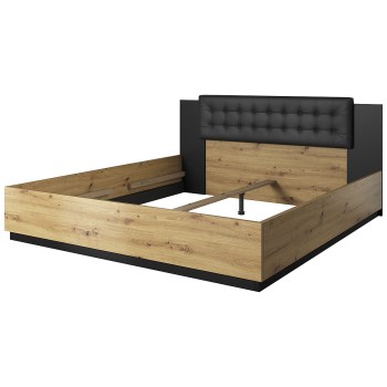 Łóżko 140x200 SIGMA SG30 dąb artisan / czarny