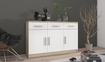 Komoda SIRA 3D dąb sonoma / biały
