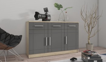 Komoda SIRA 3D dąb sonoma / grafit